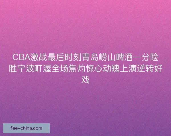 CBA激战最后时刻青岛崂山啤酒一分险胜宁波町渥全场焦灼惊心动魄上演逆转好戏