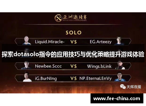 探索dotasolo指令的应用技巧与优化策略提升游戏体验